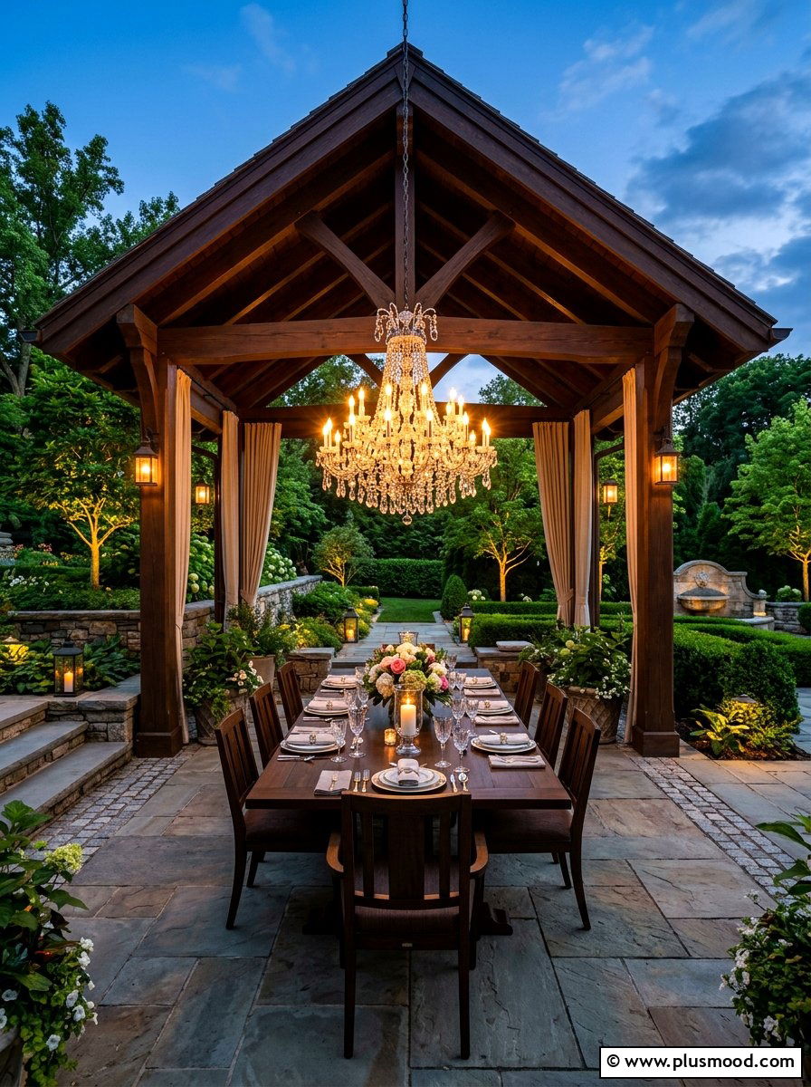 Luxurious Outdoor Dining Pavilion - 25 summer covered patio ideas