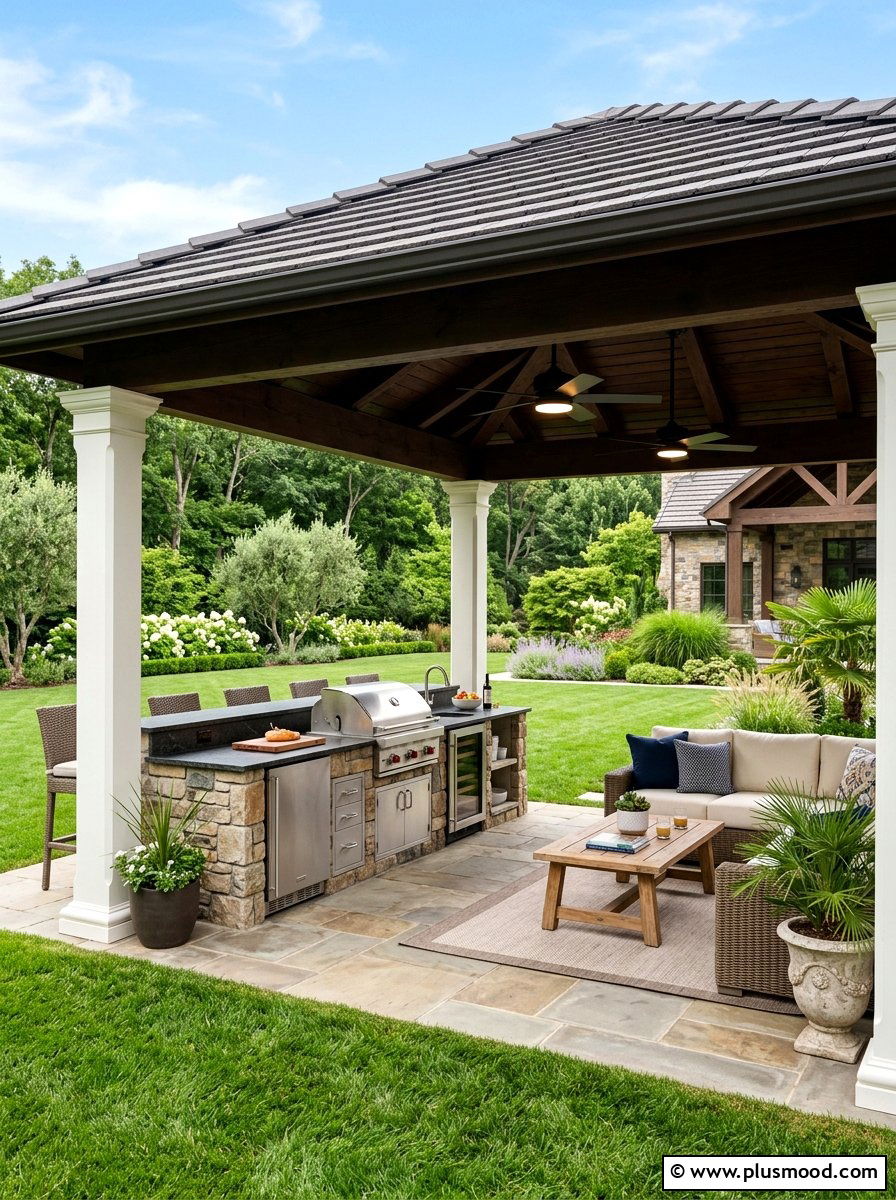 Luxury Gazebo Outdoor Kitchen - 25 summer backyard outdoor kitchen ideas
