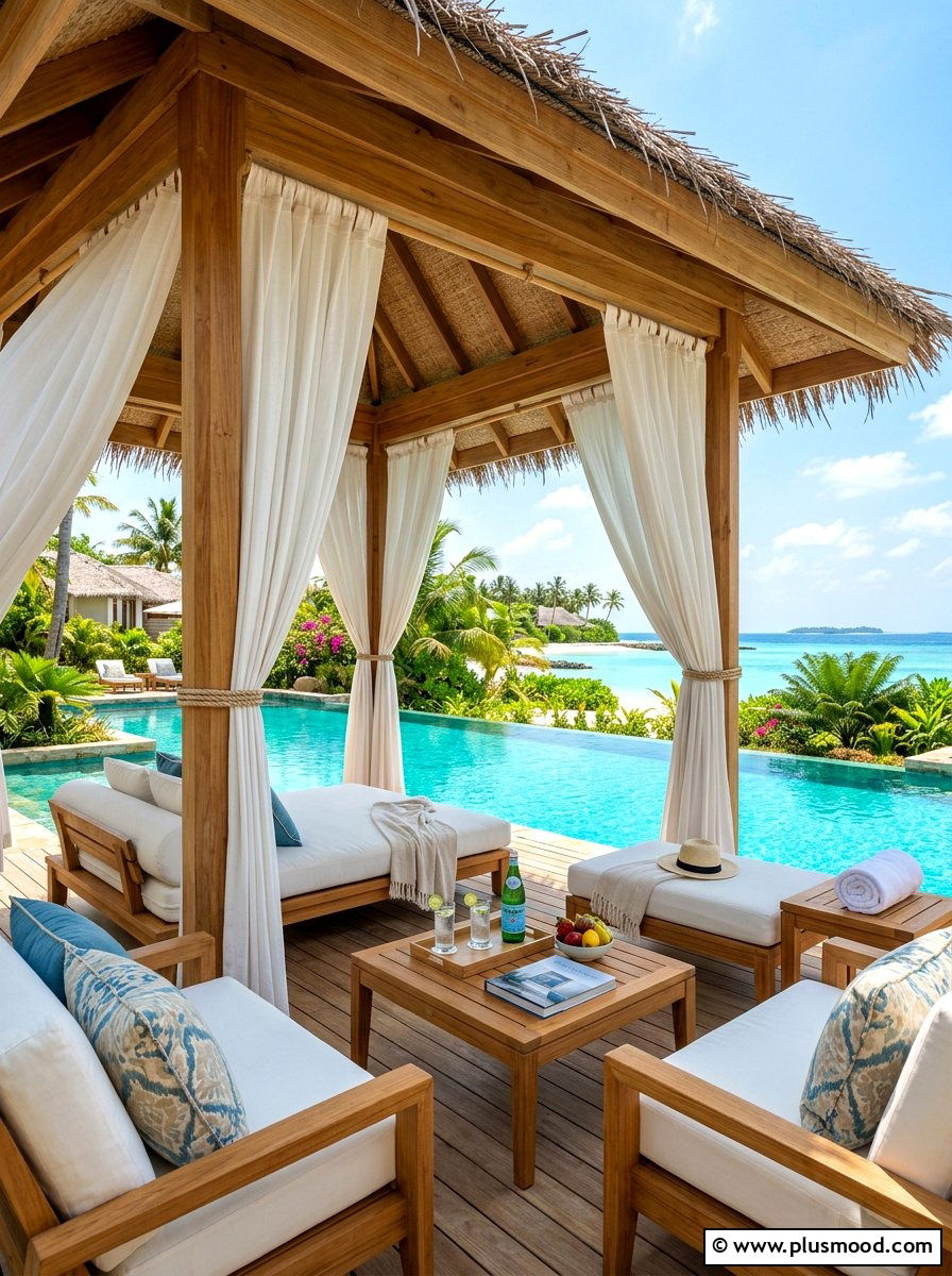 Luxury Pool Cabana - 25 summer backyard shade ideas