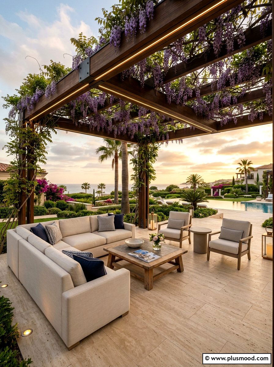 Luxury Poolside Lounge Pergola - 25 pool landscaping ideas with pergola and vines