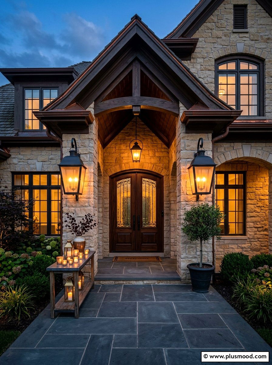 Luxury lantern front entry - 25 summer elegant front porch ideas