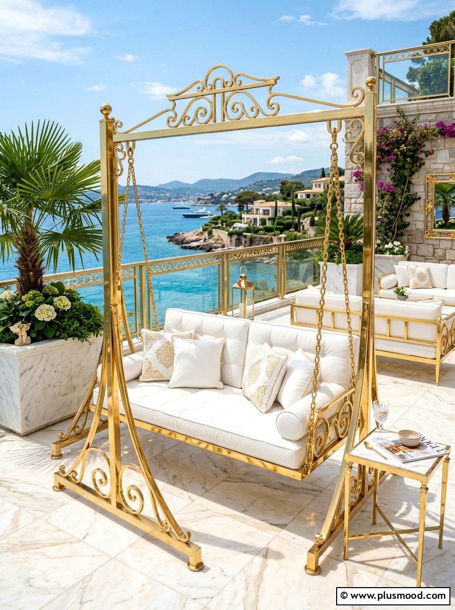 Luxury outdoor swing - 25 summer balcony swing chair ideas