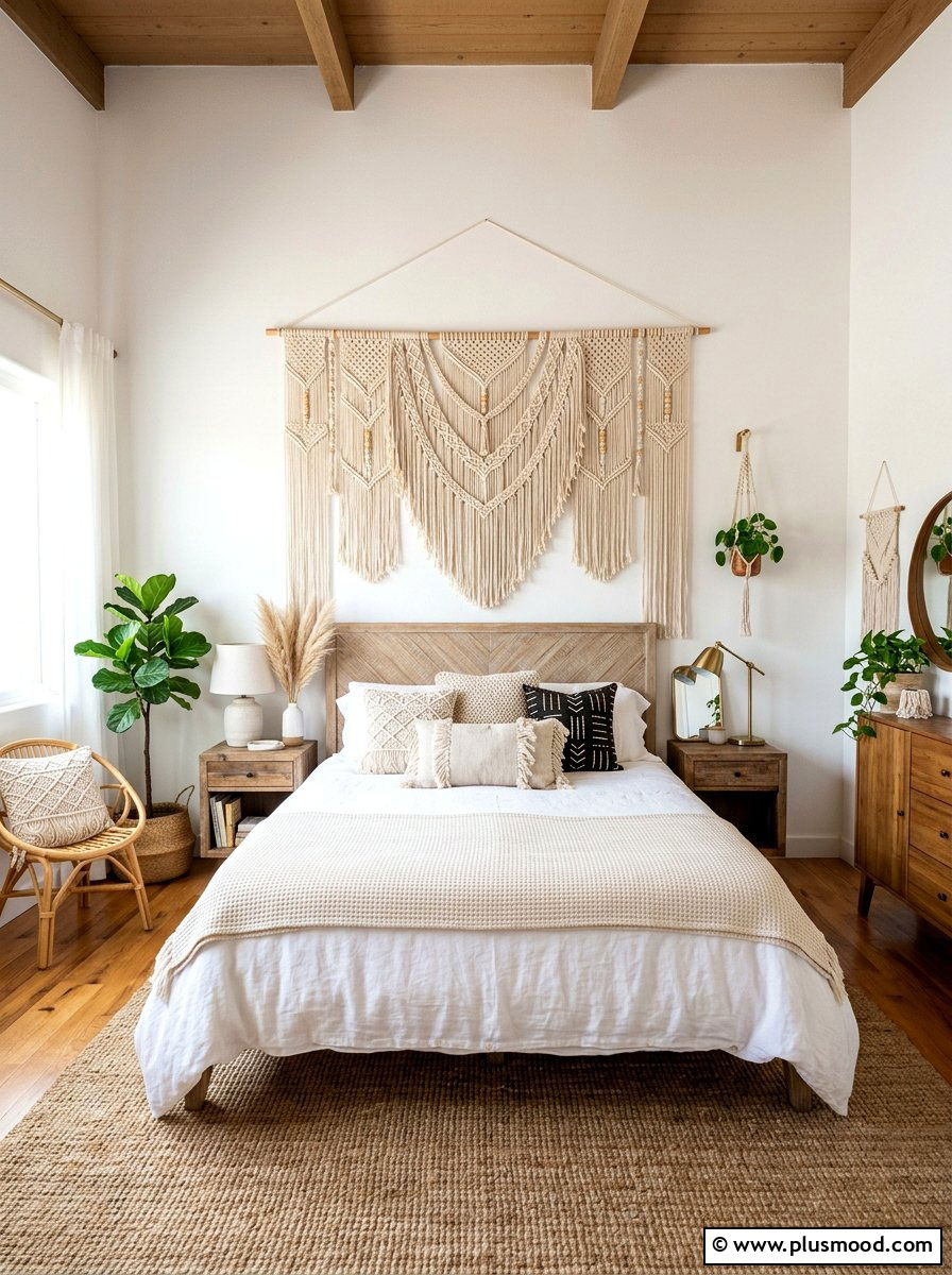 Macrame Accents - 25 best summer bedroom ideas