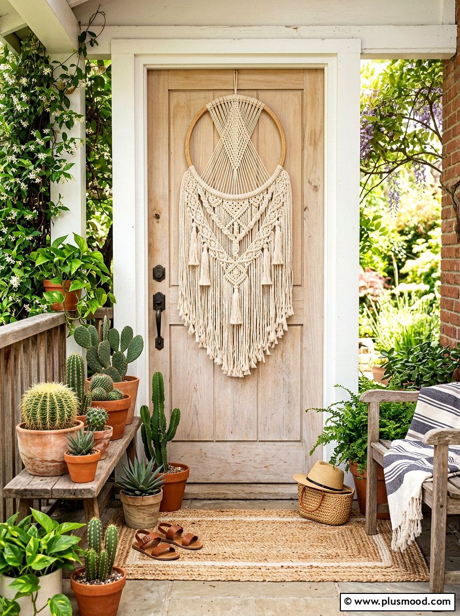 Macrame Door Hanging - 25 summer front door decor ideas