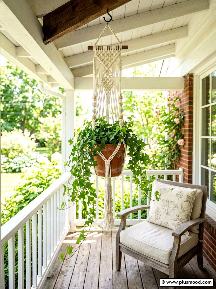 Macrame Plant Hanger - 25 budget summer patio decor ideas