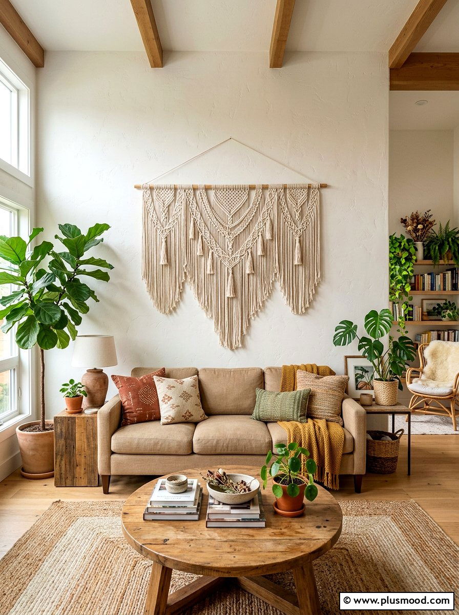 Macrame Wall Art - 25 late summer living room ideas