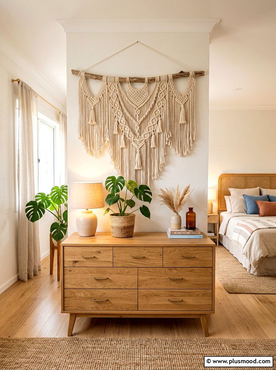 Macrame Wall Art - 25 beachy summer bedroom ideas