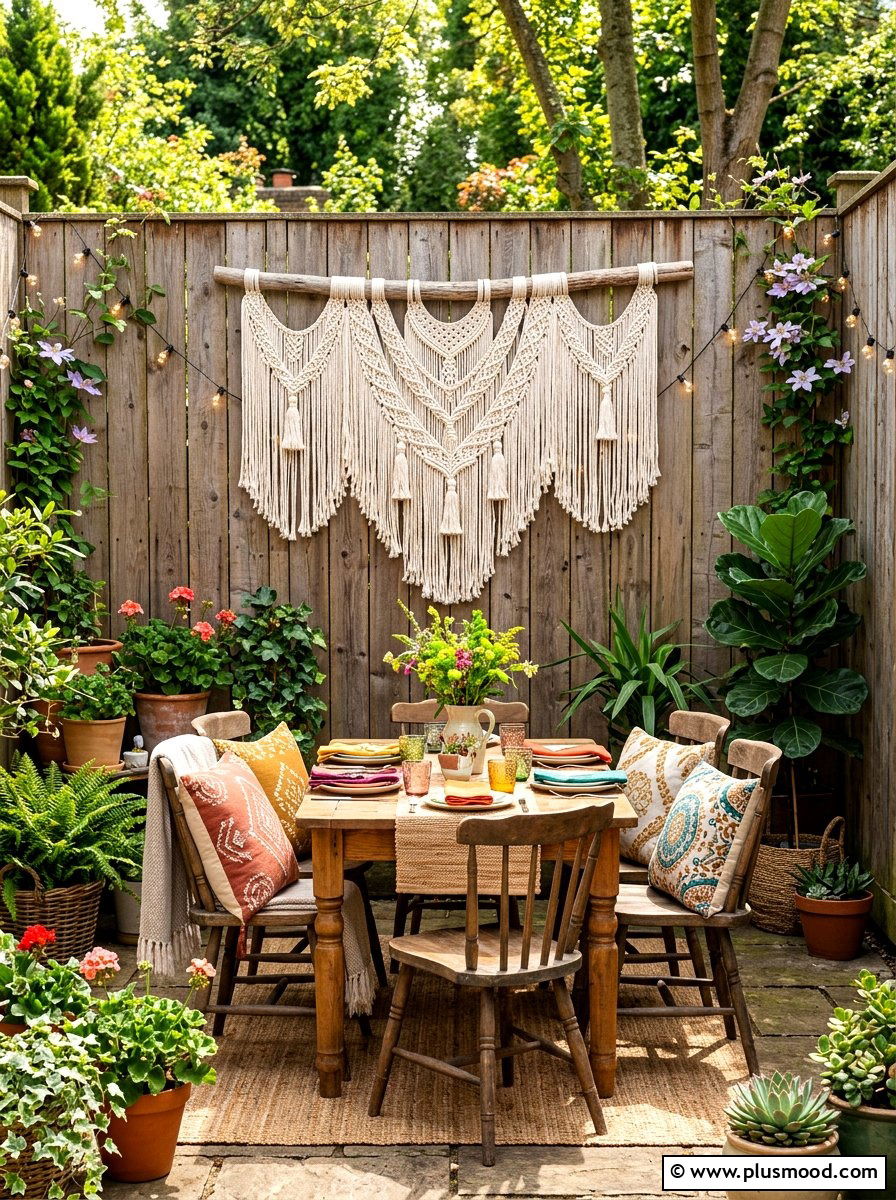 Macrame Wall Hanging - 25 summer patio dining decor ideas