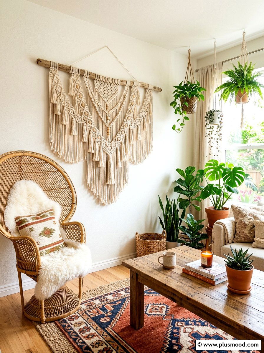 Macrame Wall Hanging - 25 summer wall art ideas for living room
