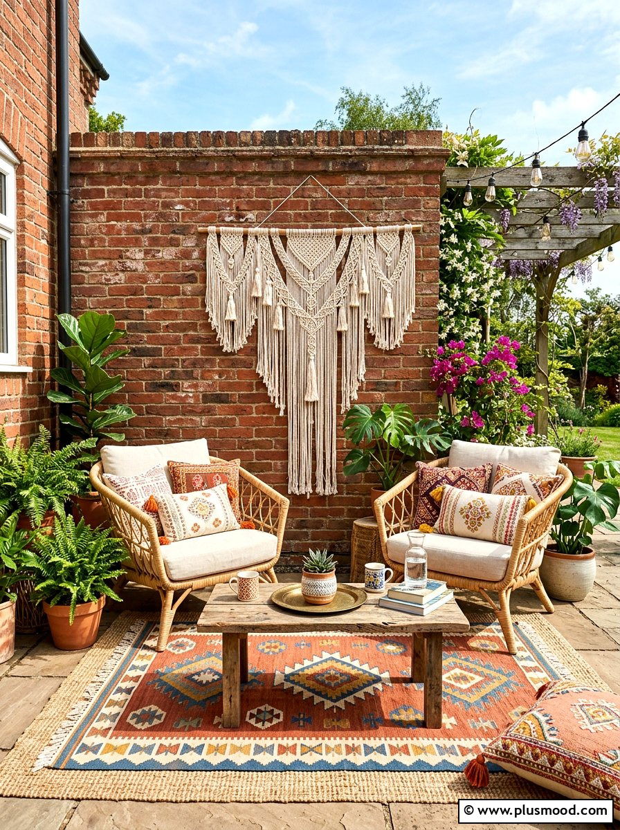 Macrame Wall Hanging - 25 summer boho patio decor ideas