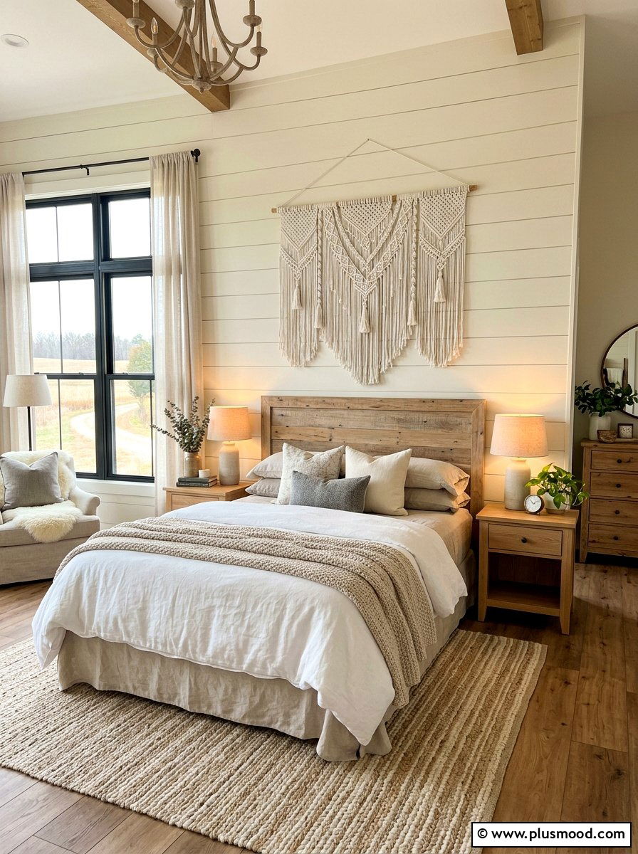 Macrame wall decor bedroom - 25 late summer farmhouse decor ideas
