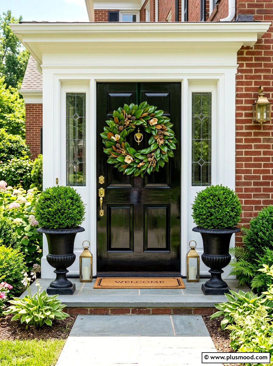 Magnolia Leaf Summer Door Wreath - 25 summer door decor ideas for summer