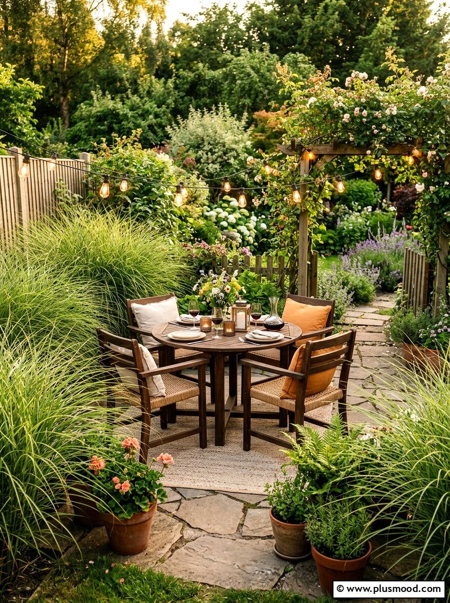 Maiden Grass Patio Surround - 25 summer ornamental grass landscaping ideas