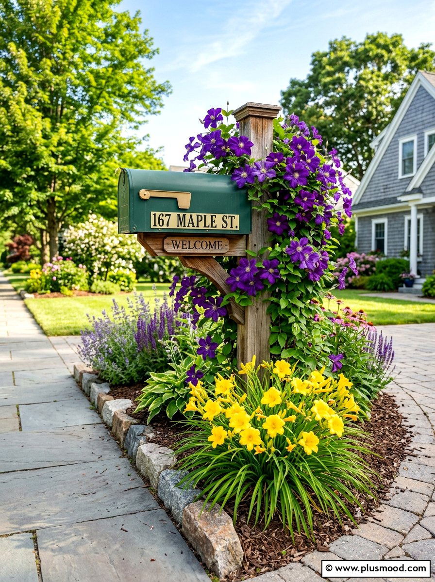 Mailbox Garden With Summer Blooms - 25 summer flower bed ideas for front yard