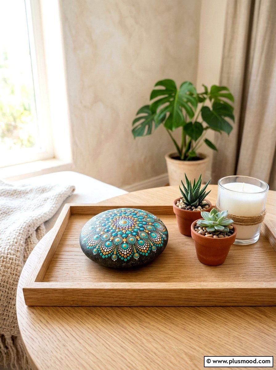 Mandala Dot Rock - 25 painted rock ideas for mindfulness