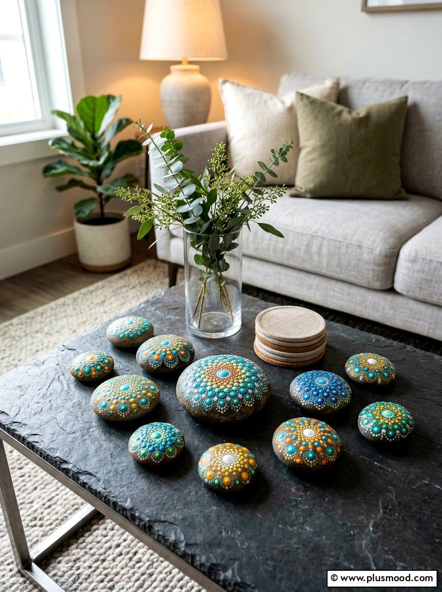 Mandala Rock - 25 painted rock ideas for kids