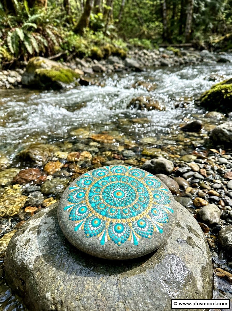 Mandala Rock Painting - 25 painted rock ideas for hiding in nature