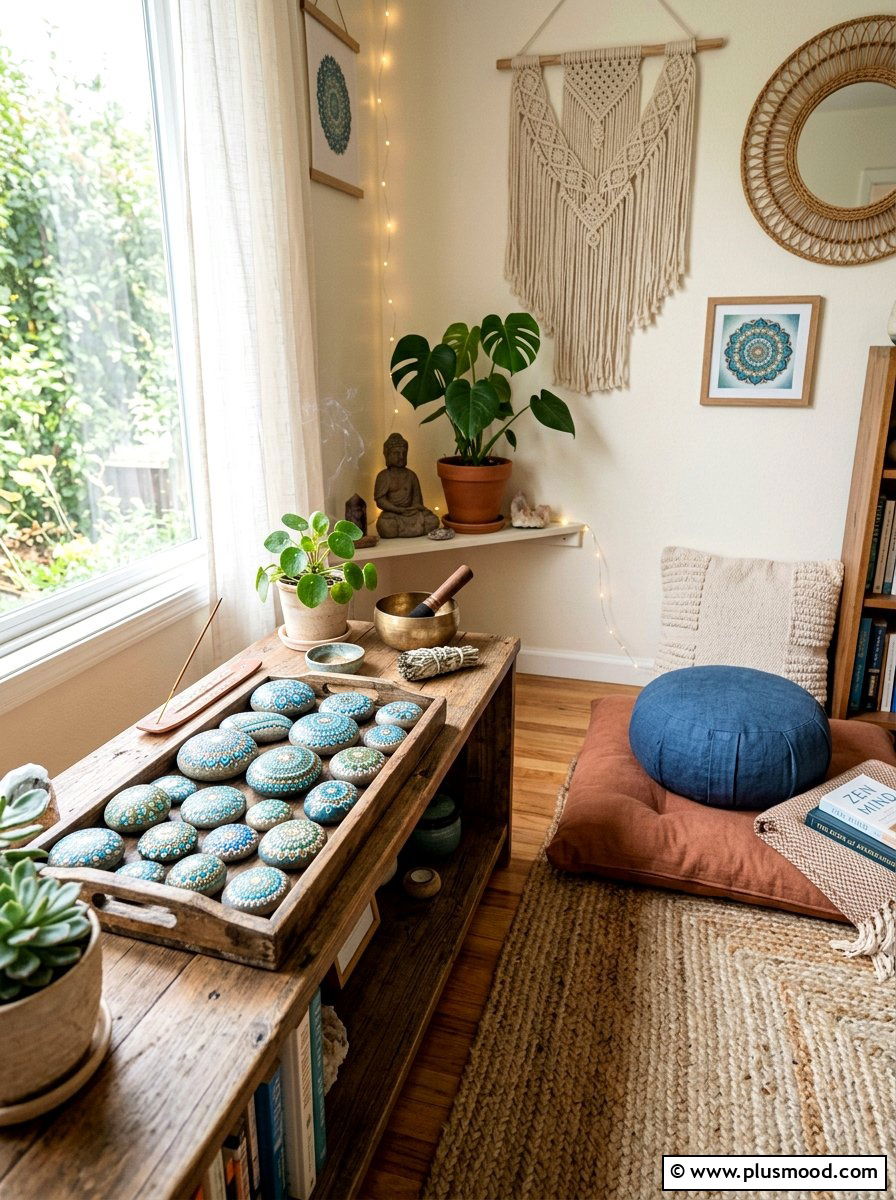Mandala Rock Patterns - 25 painted rock ideas for therapy and anxiety
