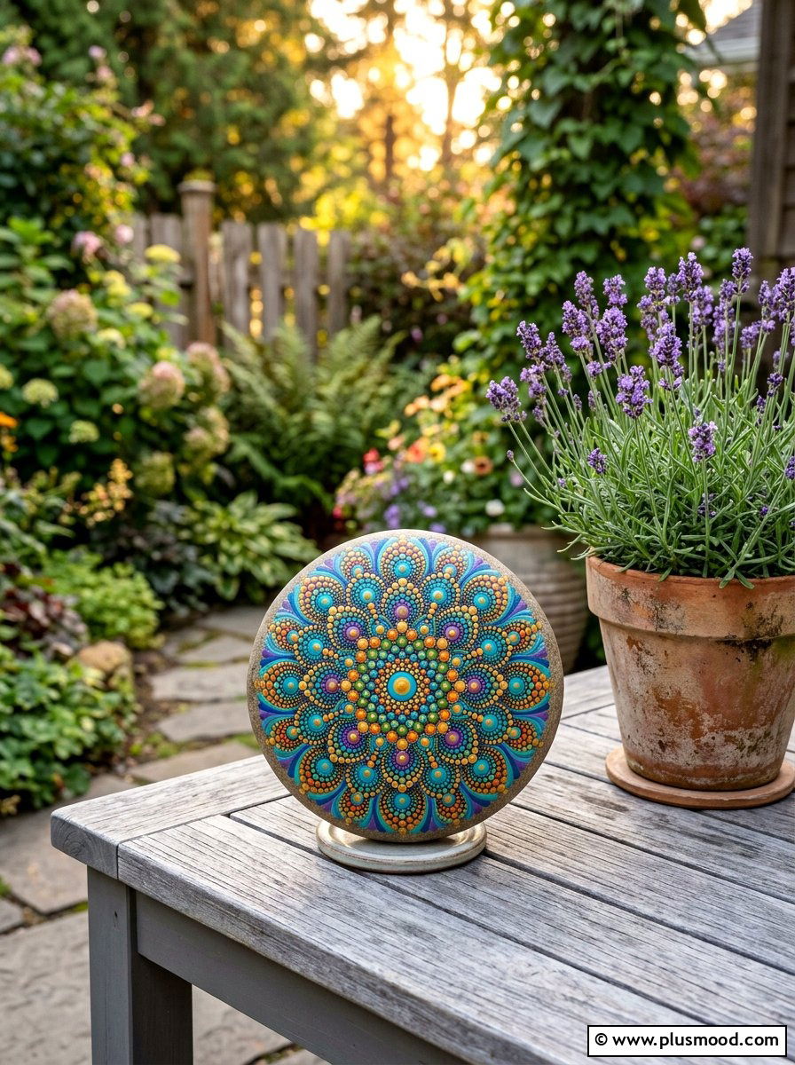 Mandala Stone Art - 25 painted rock ideas for garden