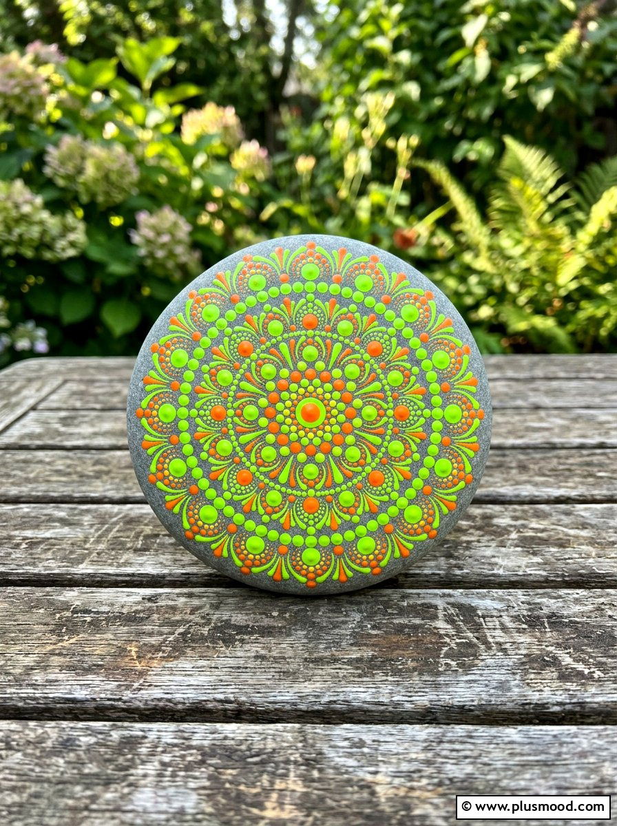 Mandala Stone - 25 painted rock ideas with glow in the dark paint