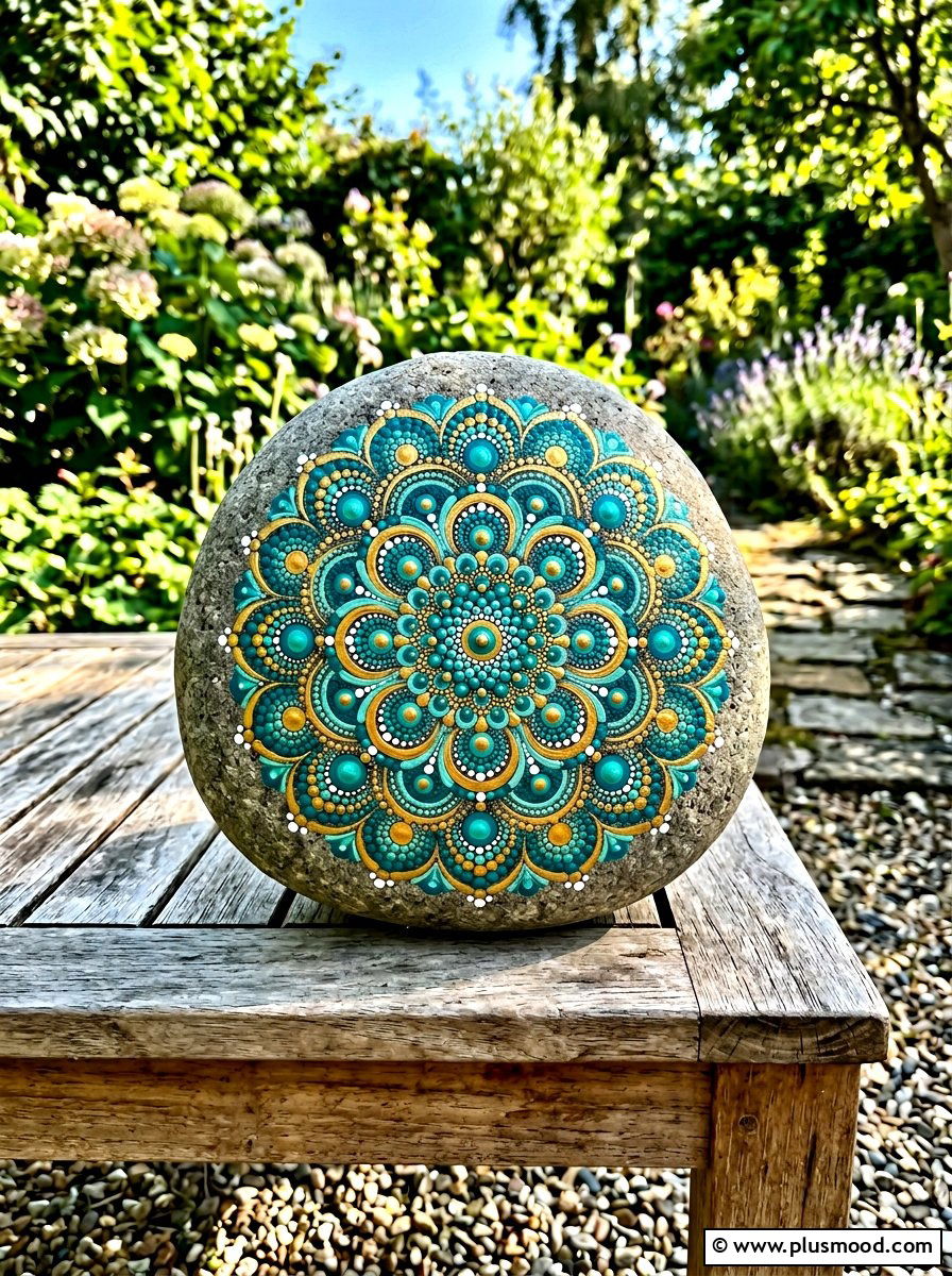 Mandala painted rock - 25 painted rock ideas for beginners