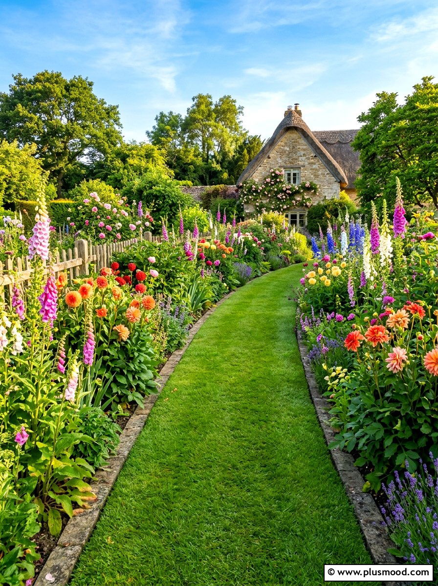 Manicured Grass Path - 25 summer backyard path ideas