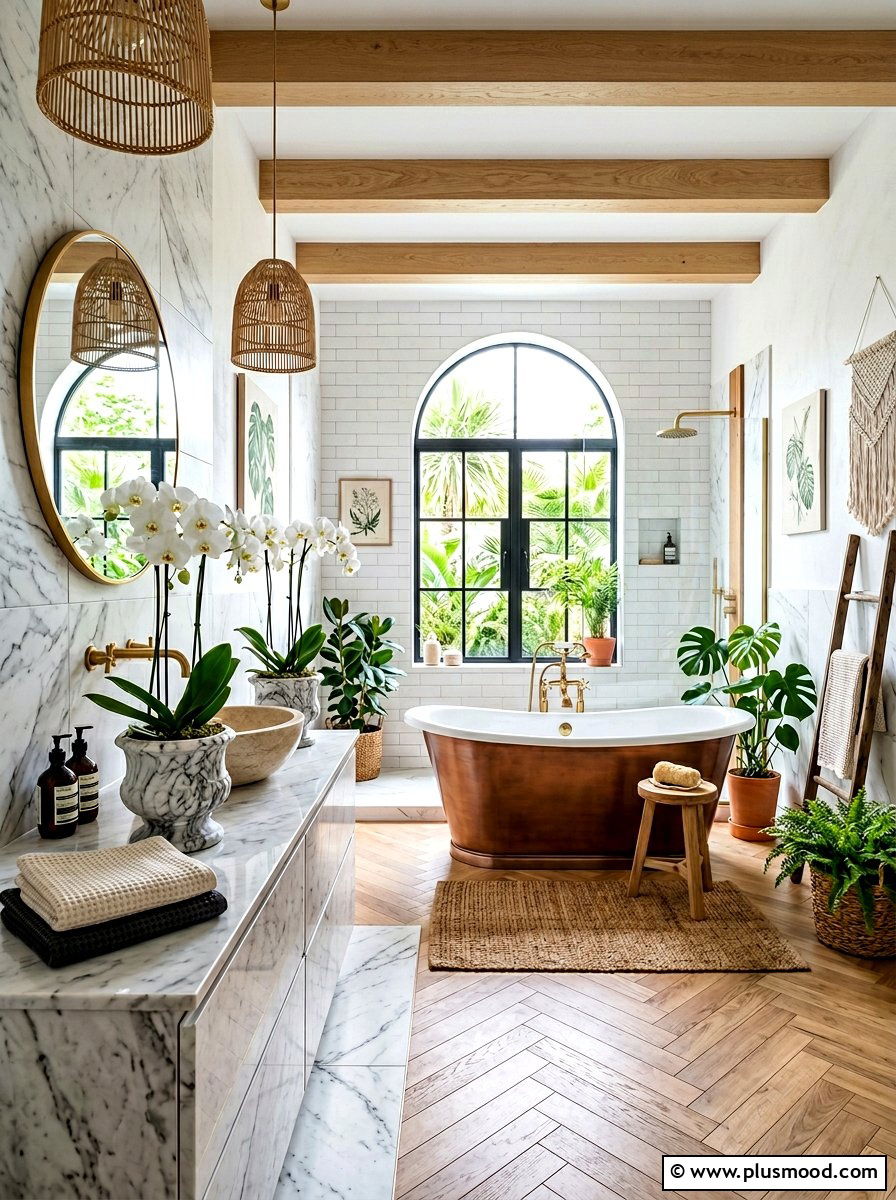 Marble Finish Planter - 25 summer boho planter ideas