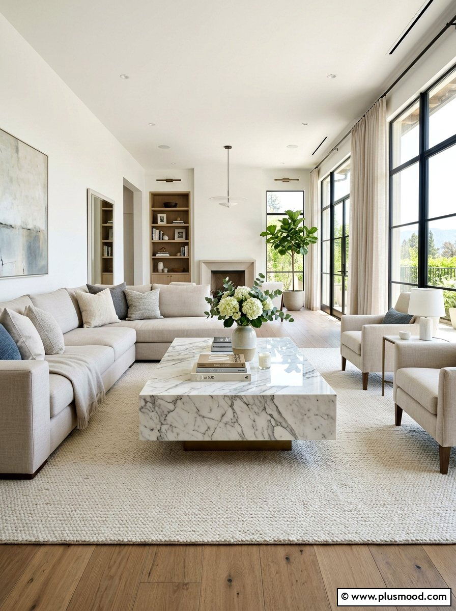Marble Living Space - 25 summer natural texture decor ideas