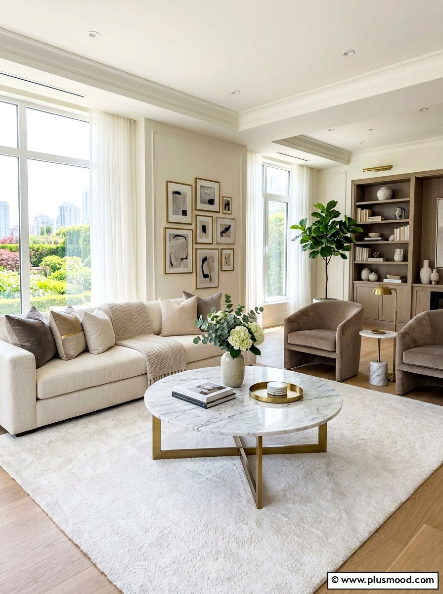 Marble Top Coffee Table - 25 summer relaxed luxury decor ideas