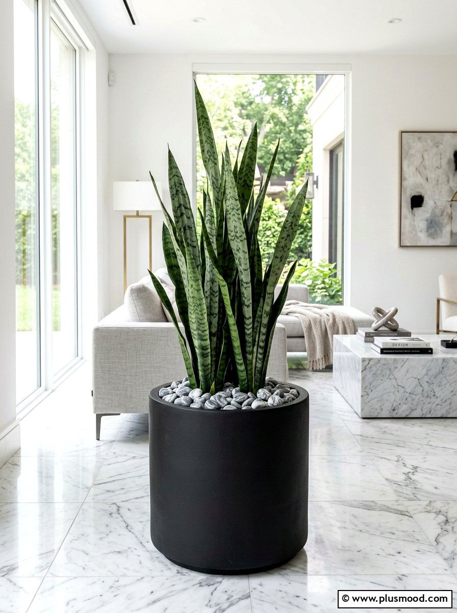 Marble effect rock for indoor plant - 25 painted rock ideas for plant pot decoration