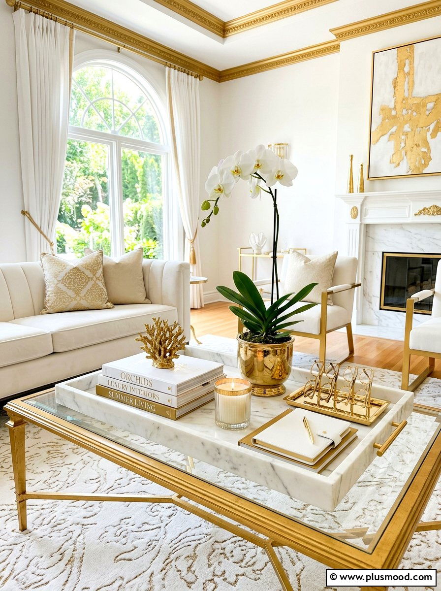 Marble tray living room - 25 summer tray decor ideas for living room