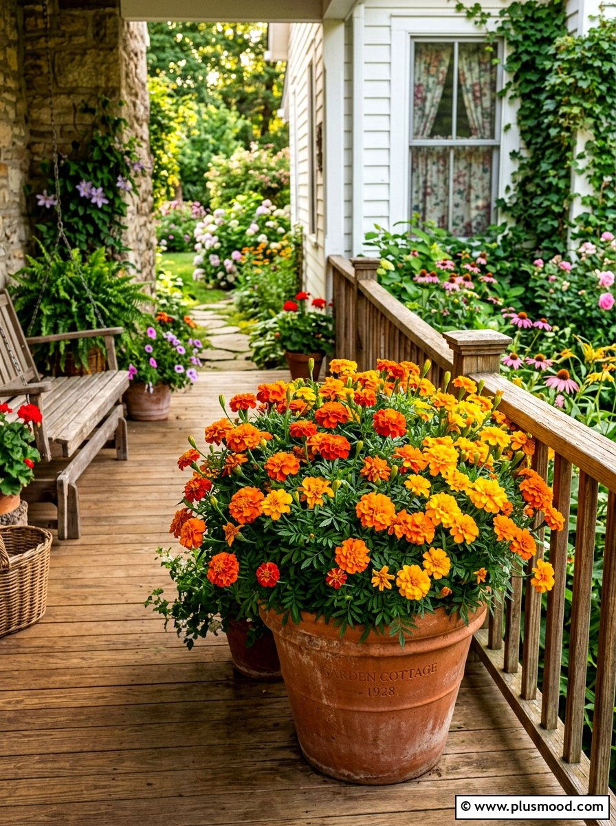 Marigold Garden Container - 25 late summer planter ideas