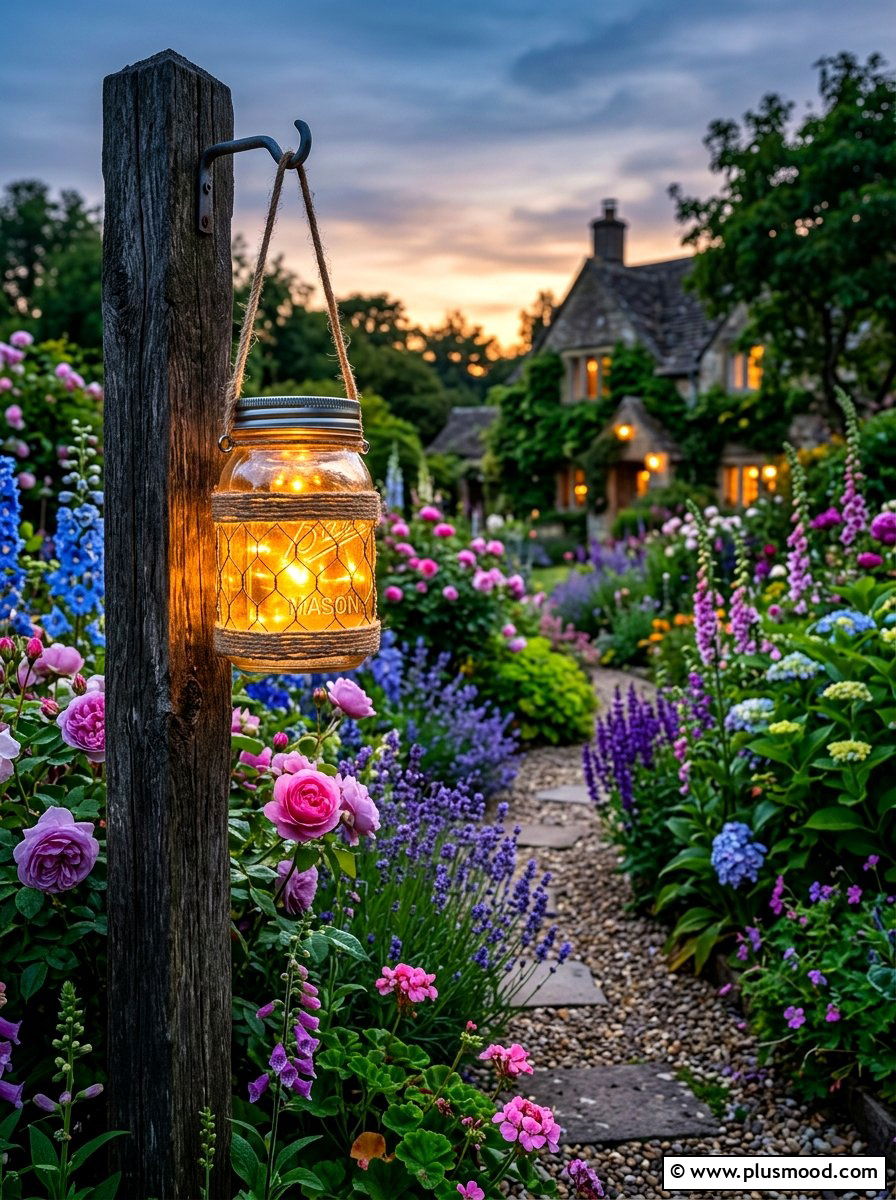 Mason Jar Lantern - 25 late summer cottage decor ideas