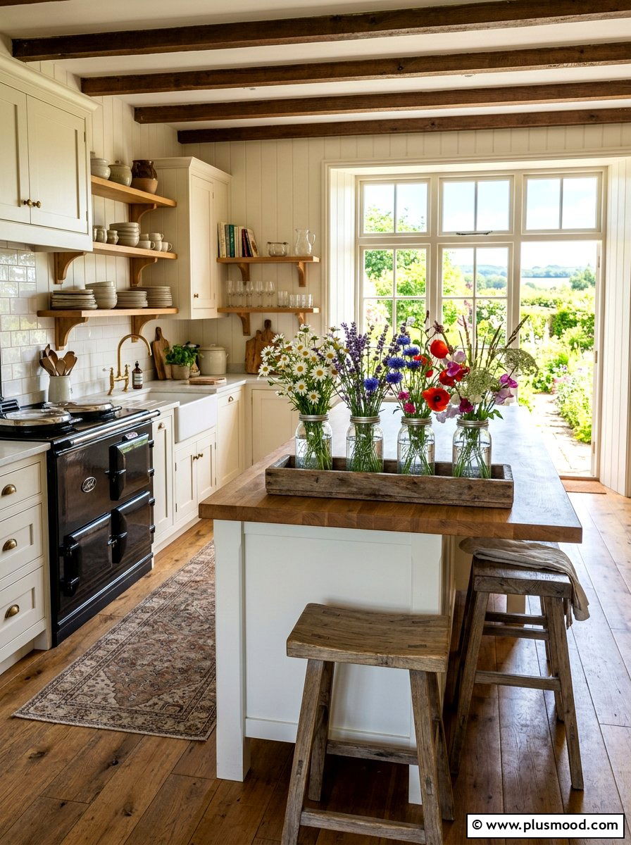 Mason Jar Vase - 25 summer farmhouse kitchen decor ideas