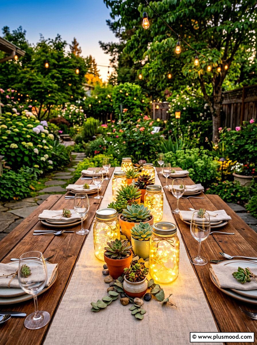 Mason jar fairy lights - 25 summer outdoor lighting ideas for parties