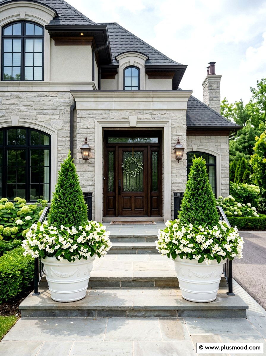 Matching porch pots - 25 summer garden pot arrangement ideas
