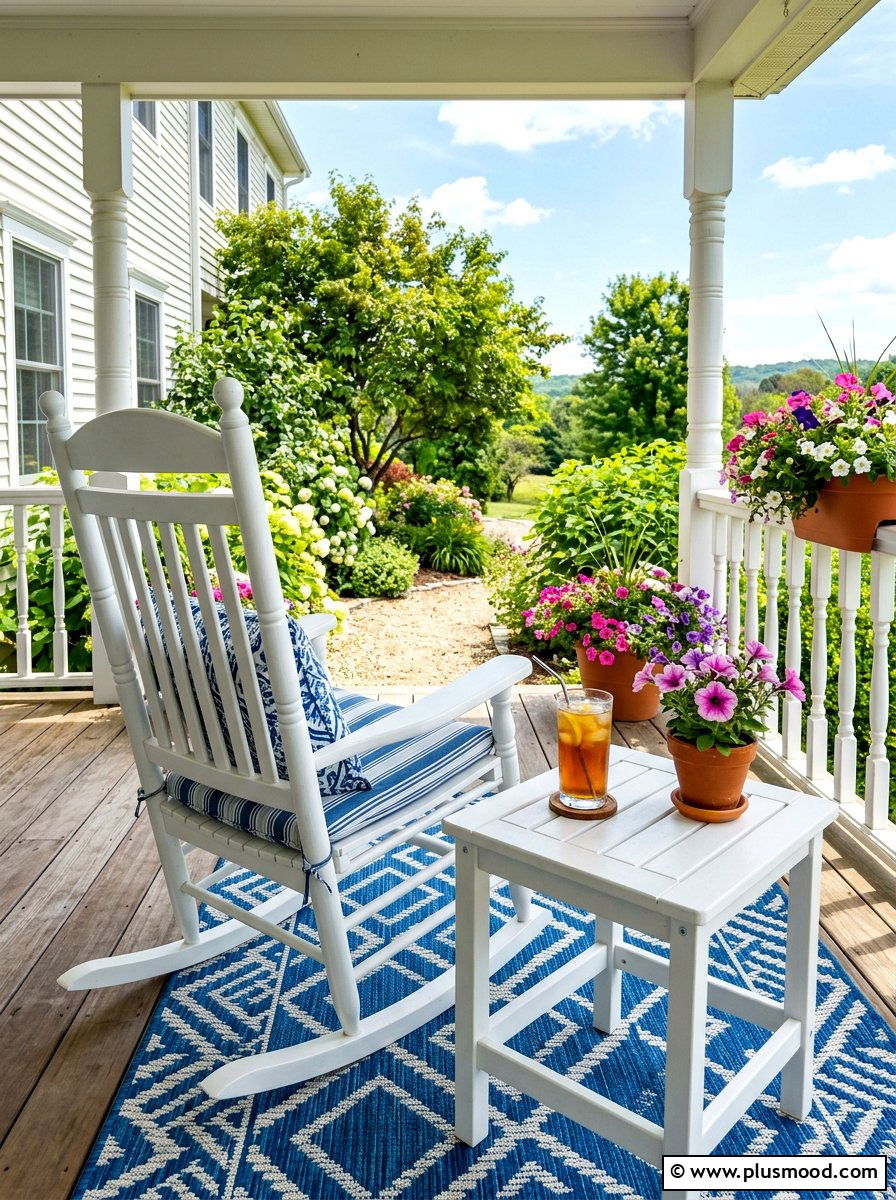 Matching rocker and side table - 25 summer front porch rocking chair ideas