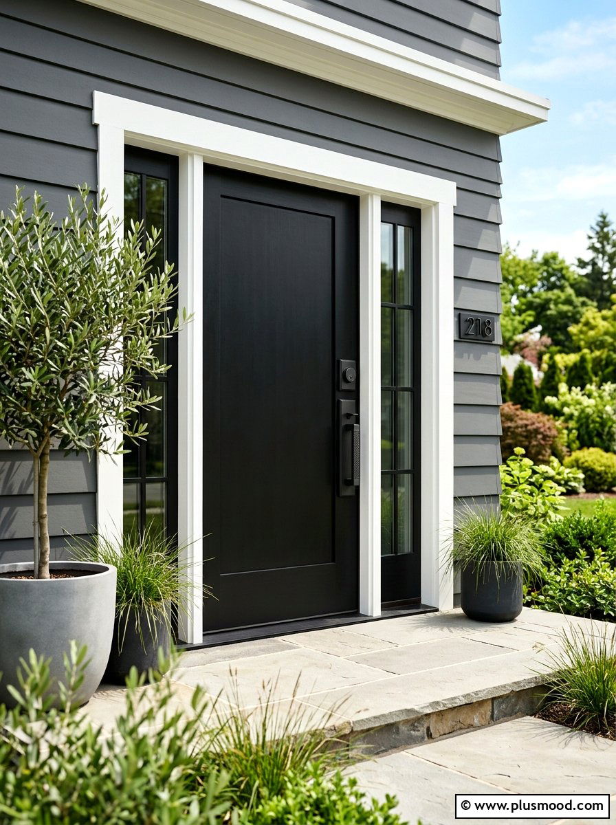 Matte Black Door Hardware - 25 summer entryway curb appeal ideas