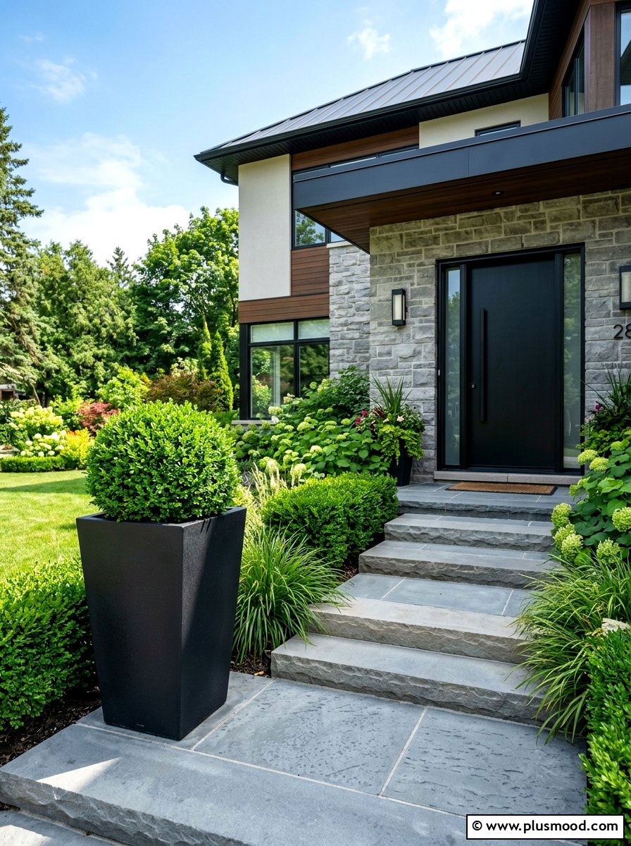Matte Black Tall Square - 25 summer modern planter ideas