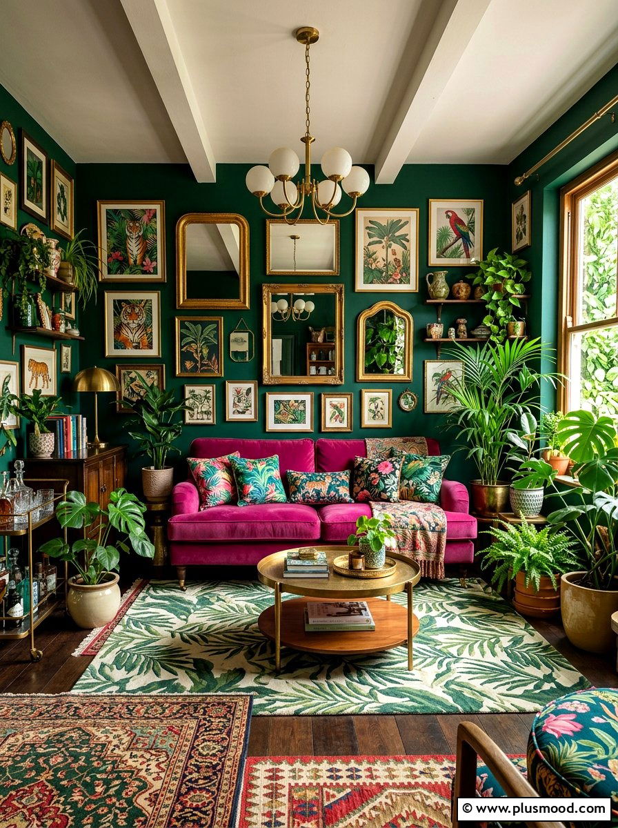 Maximalist Jungle Style - 25 summer tropical living room ideas