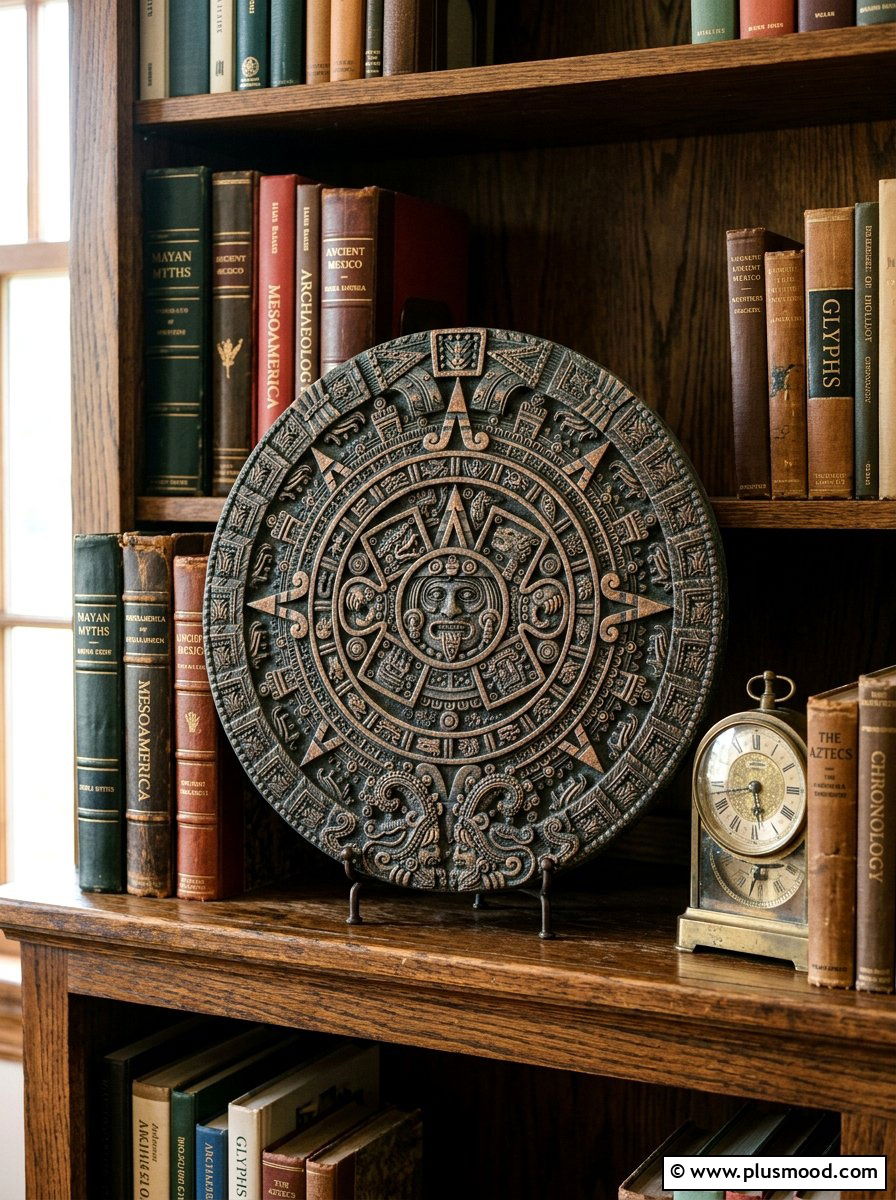 Mayan calendar stone painting - 25 painted rock ideas with tribal art