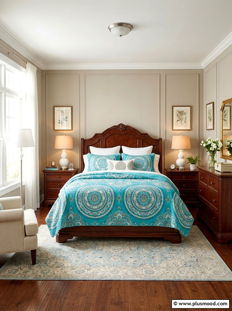 Medallion Print Quilt - 25 summer quilt ideas for bedroom