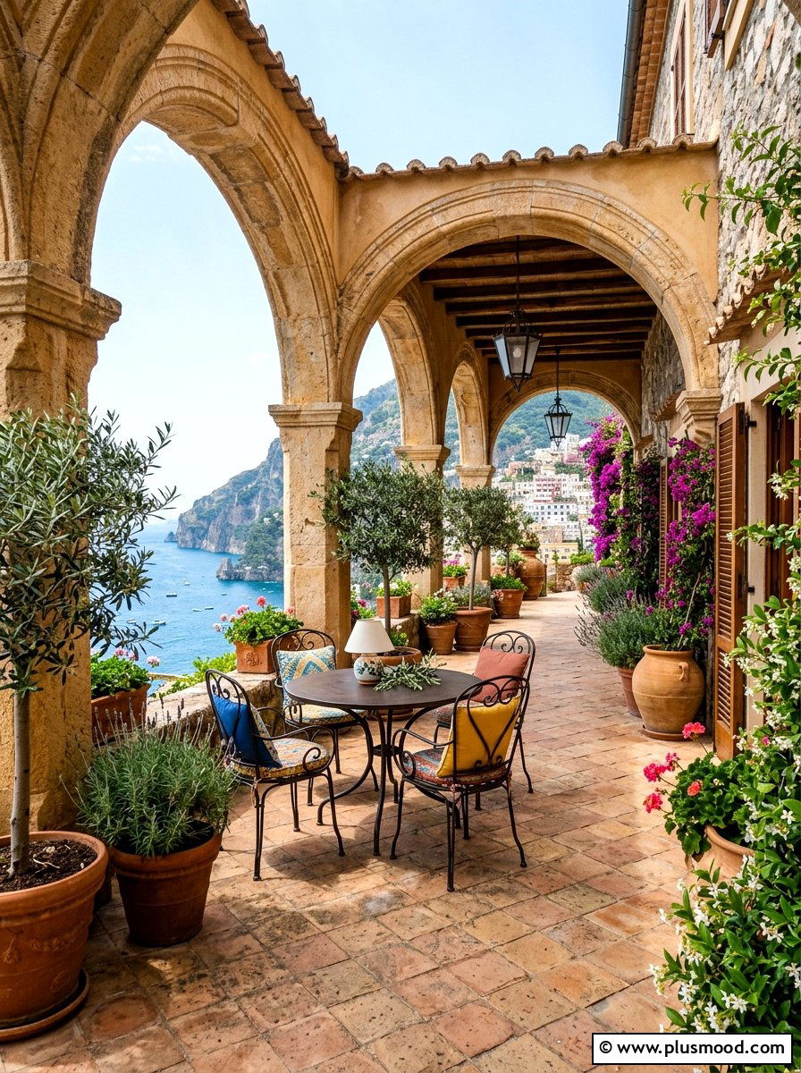 Mediterranean Arched Patio - 25 summer covered patio ideas