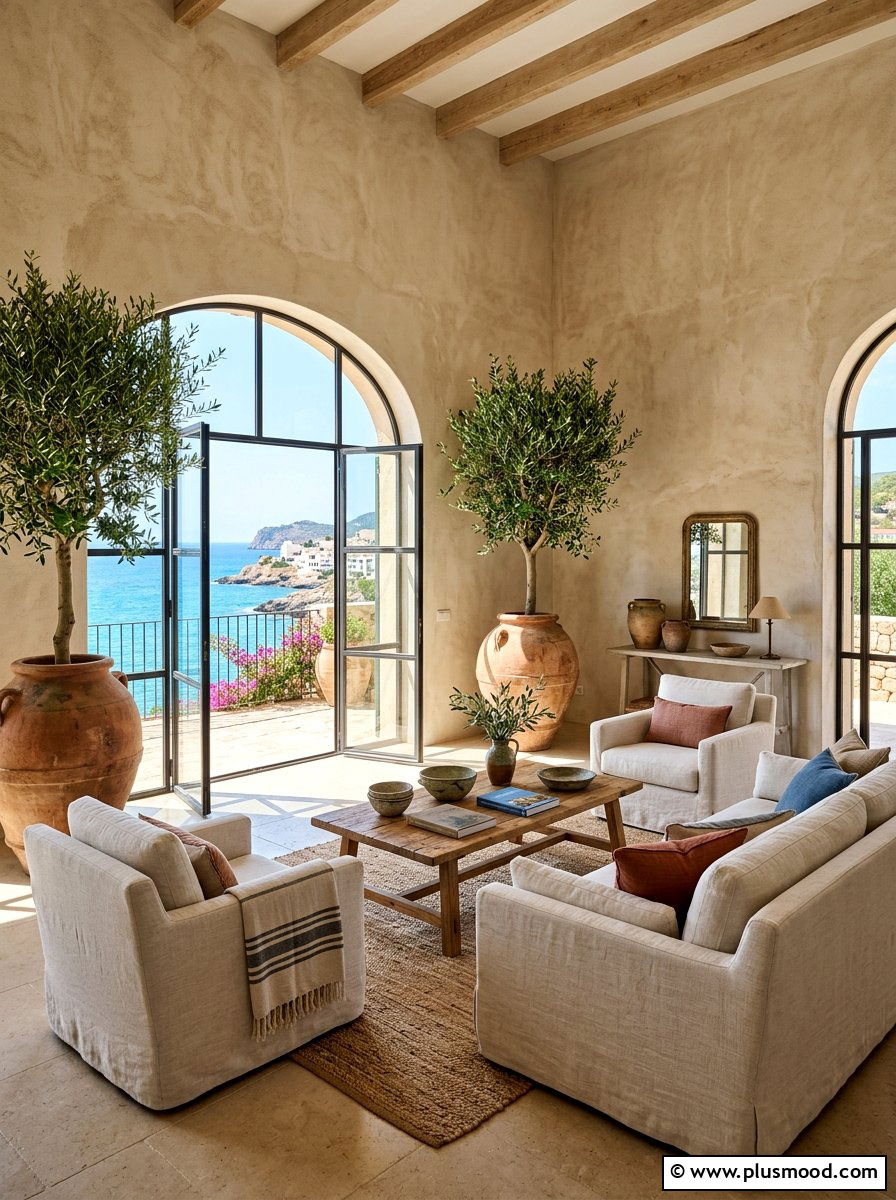 Mediterranean Coastal Vibe Living Room - 25 summer decor ideas for beige living room