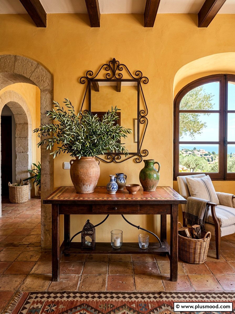 Mediterranean Console Table - 25 summer console table ideas for living room