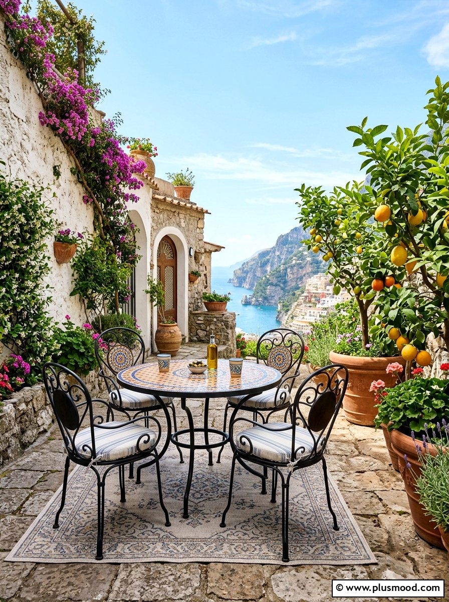 Mediterranean Courtyard Set - 25 small backyard ideas with dining area