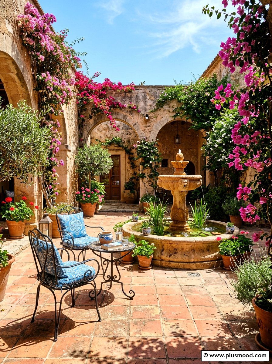 Mediterranean Courtyard Style - 25 cute summer home decor ideas