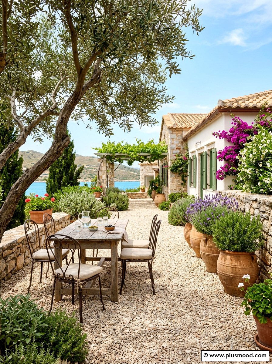 Mediterranean Gravel Patio - 25 best summer garden ideas