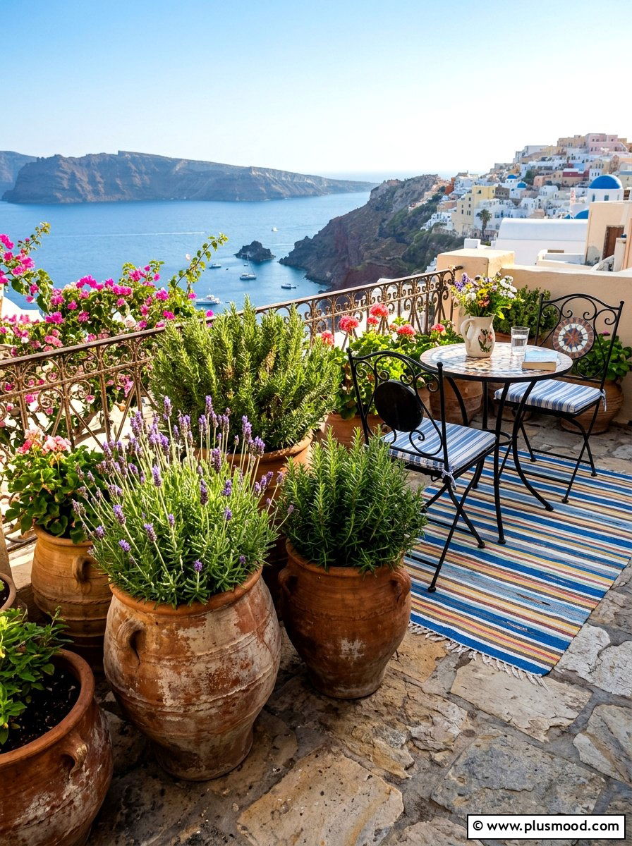Mediterranean Herb Pot - 25 summer balcony herb garden ideas