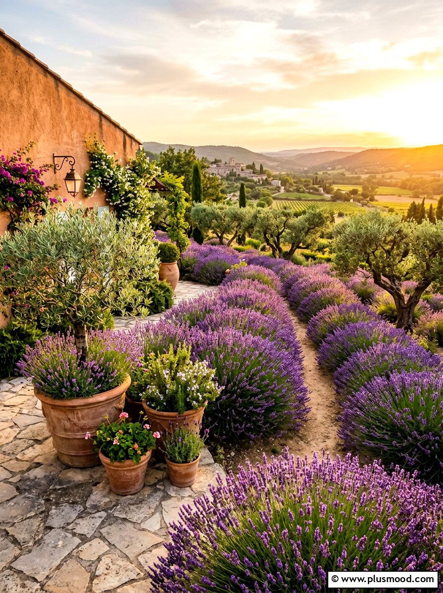 Mediterranean Lavender Landscape - 25 summer lavender garden ideas